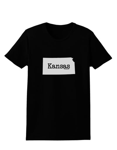 Kansas - United States Shape Womens Dark T-Shirt by TooLoud-Womens T-Shirt-TooLoud-Black-X-Small-Davson Sales