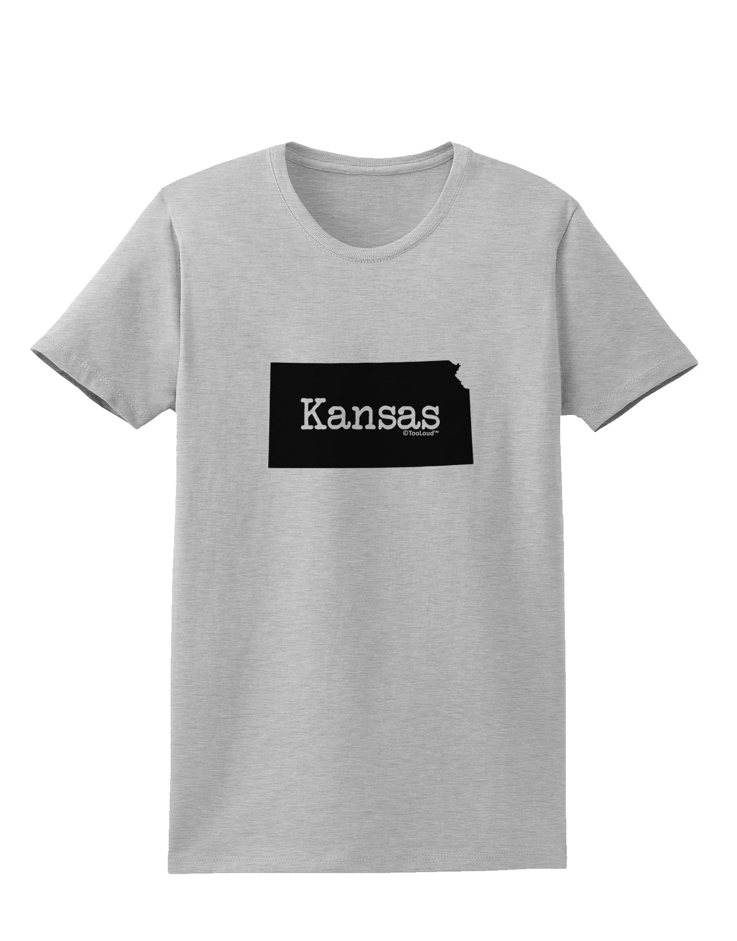 Kansas - United States Shape Womens T-Shirt by TooLoud-Womens T-Shirt-TooLoud-AshGray-X-Small-Davson Sales