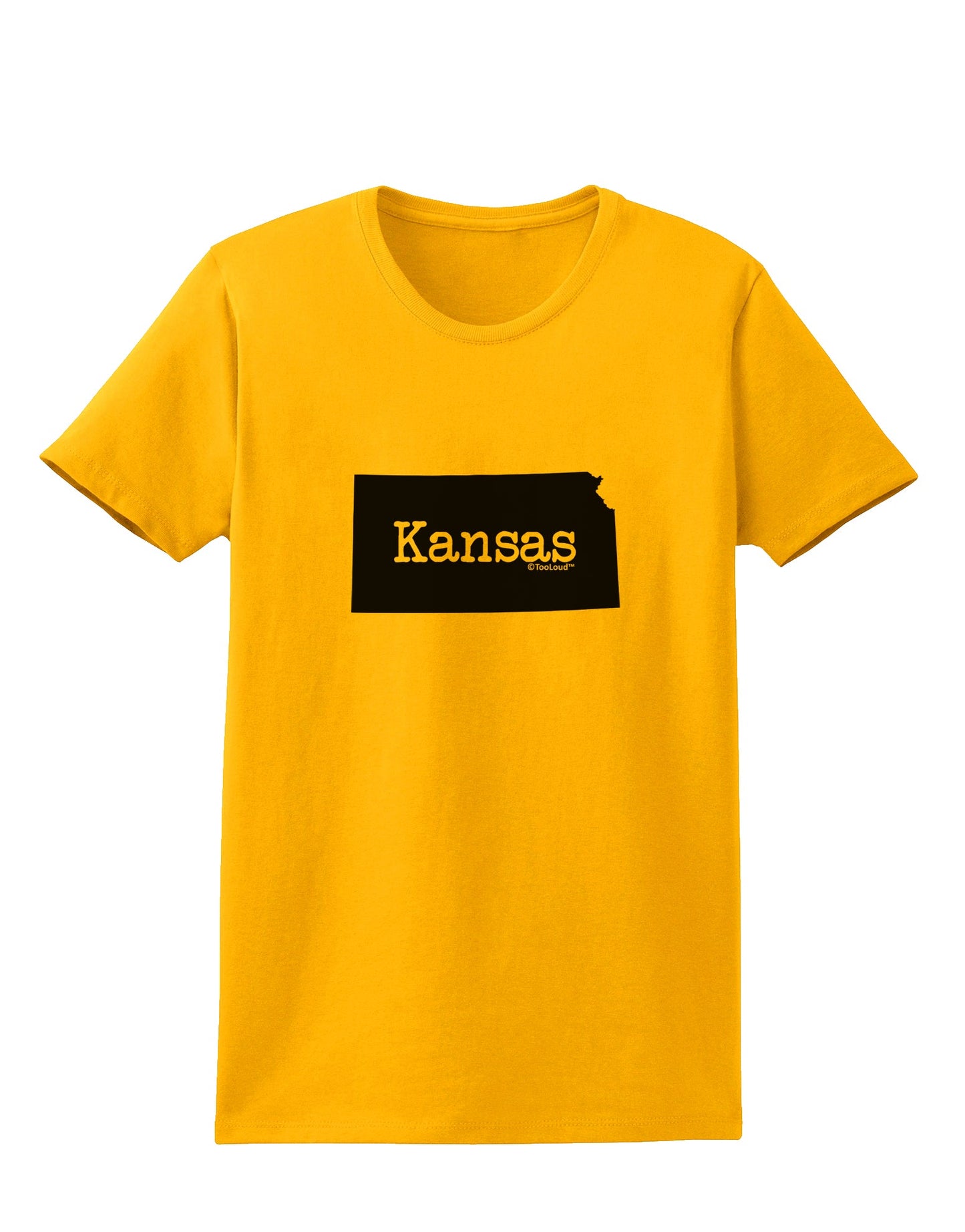 Kansas - United States Shape Womens T-Shirt by TooLoud-Womens T-Shirt-TooLoud-Gold-X-Small-Davson Sales