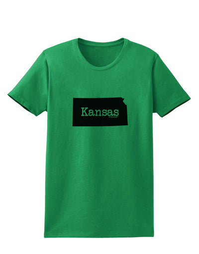 Kansas - United States Shape Womens T-Shirt by TooLoud-Womens T-Shirt-TooLoud-Kelly-Green-X-Small-Davson Sales