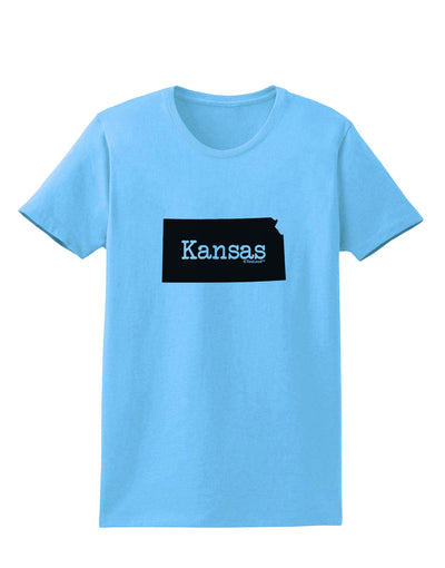 Kansas - United States Shape Womens T-Shirt by TooLoud-Womens T-Shirt-TooLoud-Aquatic-Blue-X-Small-Davson Sales