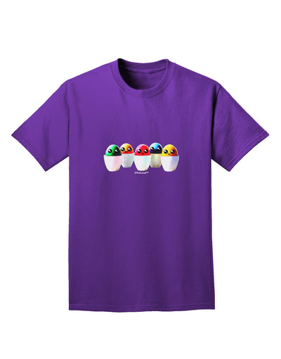 Kawaii Easter Eggs - No Text Adult Dark T-Shirt by TooLoud-Mens T-Shirt-TooLoud-Purple-Small-Davson Sales