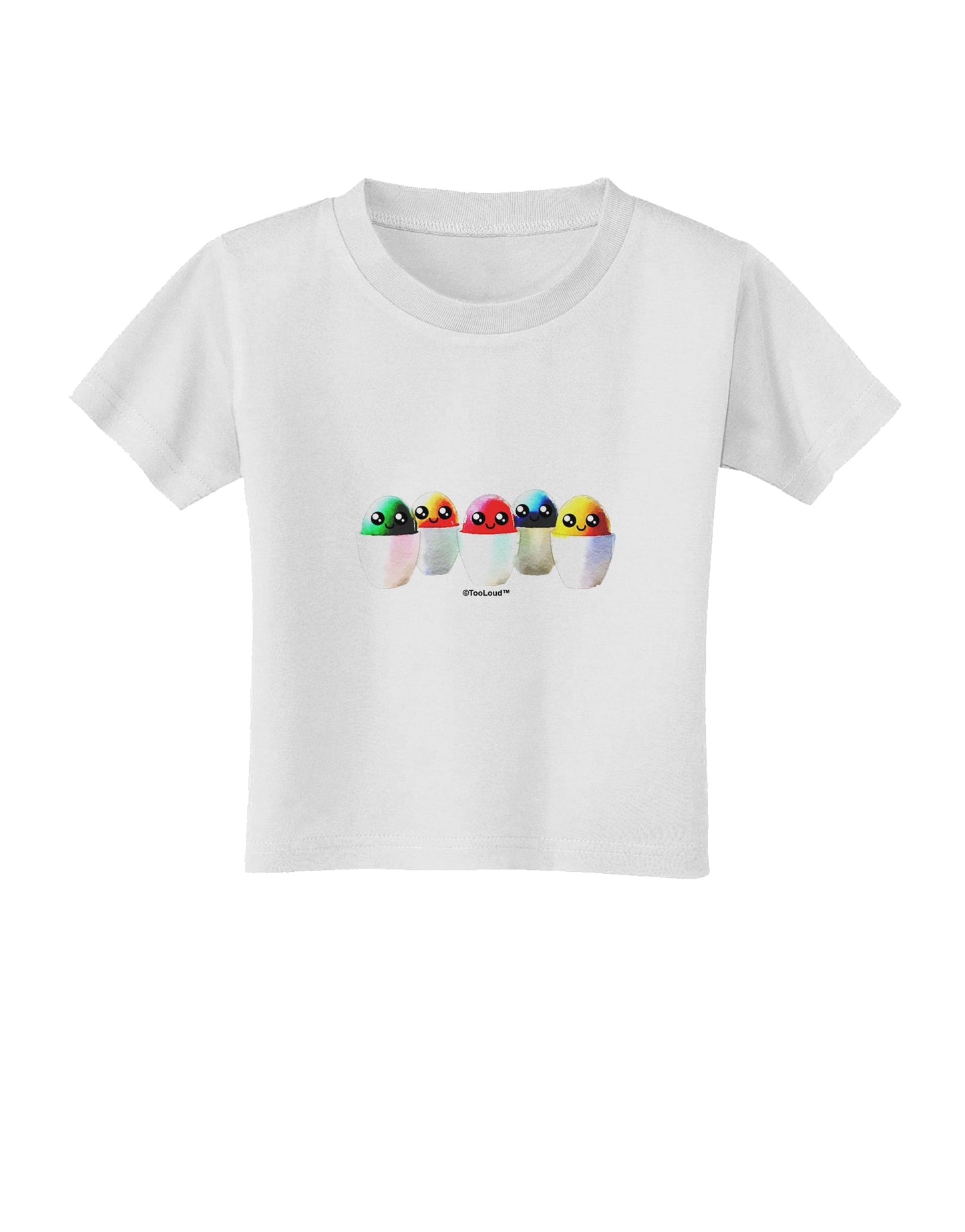 Kawaii Easter Eggs - No Text Toddler T-Shirt by TooLoud-Toddler T-Shirt-TooLoud-White-2T-Davson Sales