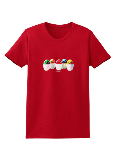 Kawaii Easter Eggs - No Text Womens Dark T-Shirt by TooLoud-Womens T-Shirt-TooLoud-Red-X-Small-Davson Sales