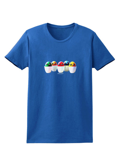 Kawaii Easter Eggs - No Text Womens Dark T-Shirt by TooLoud-Womens T-Shirt-TooLoud-Royal-Blue-X-Small-Davson Sales