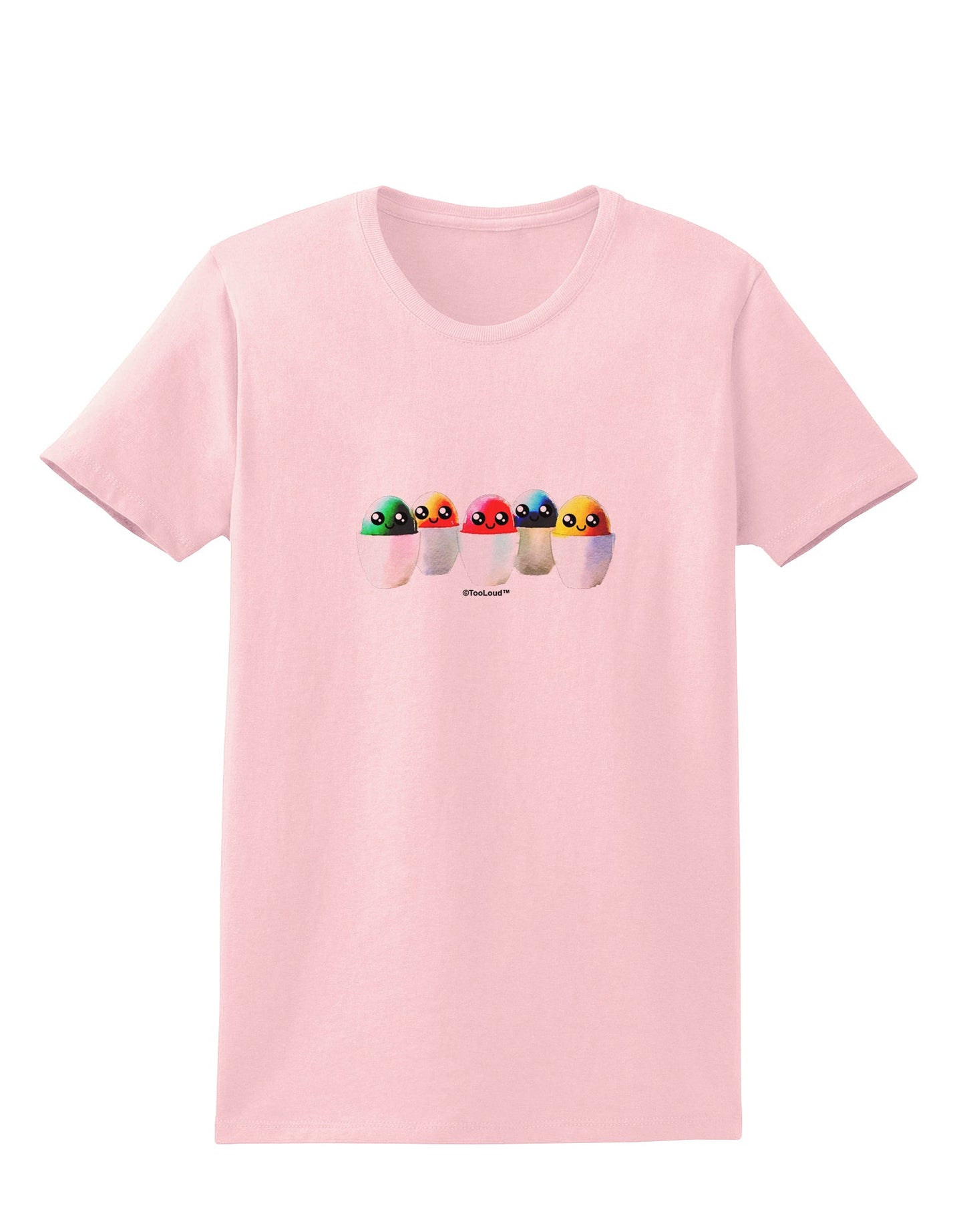 Kawaii Easter Eggs - No Text Womens T-Shirt by TooLoud-Womens T-Shirt-TooLoud-PalePink-X-Small-Davson Sales