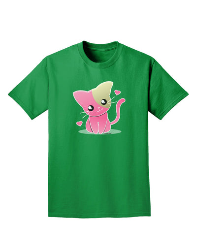 Kawaii Kitty Adult Dark T-Shirt-Mens T-Shirt-TooLoud-Kelly-Green-Small-Davson Sales