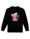 Kawaii Kitty Adult Long Sleeve Dark T-Shirt-TooLoud-Black-Small-Davson Sales