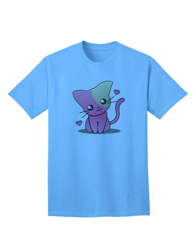 Kawaii Kitty Adult T-Shirt-unisex t-shirt-TooLoud-Aquatic-Blue-Small-Davson Sales