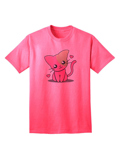 Kawaii Kitty Adult T-Shirt-unisex t-shirt-TooLoud-Neon-Pink-Small-Davson Sales