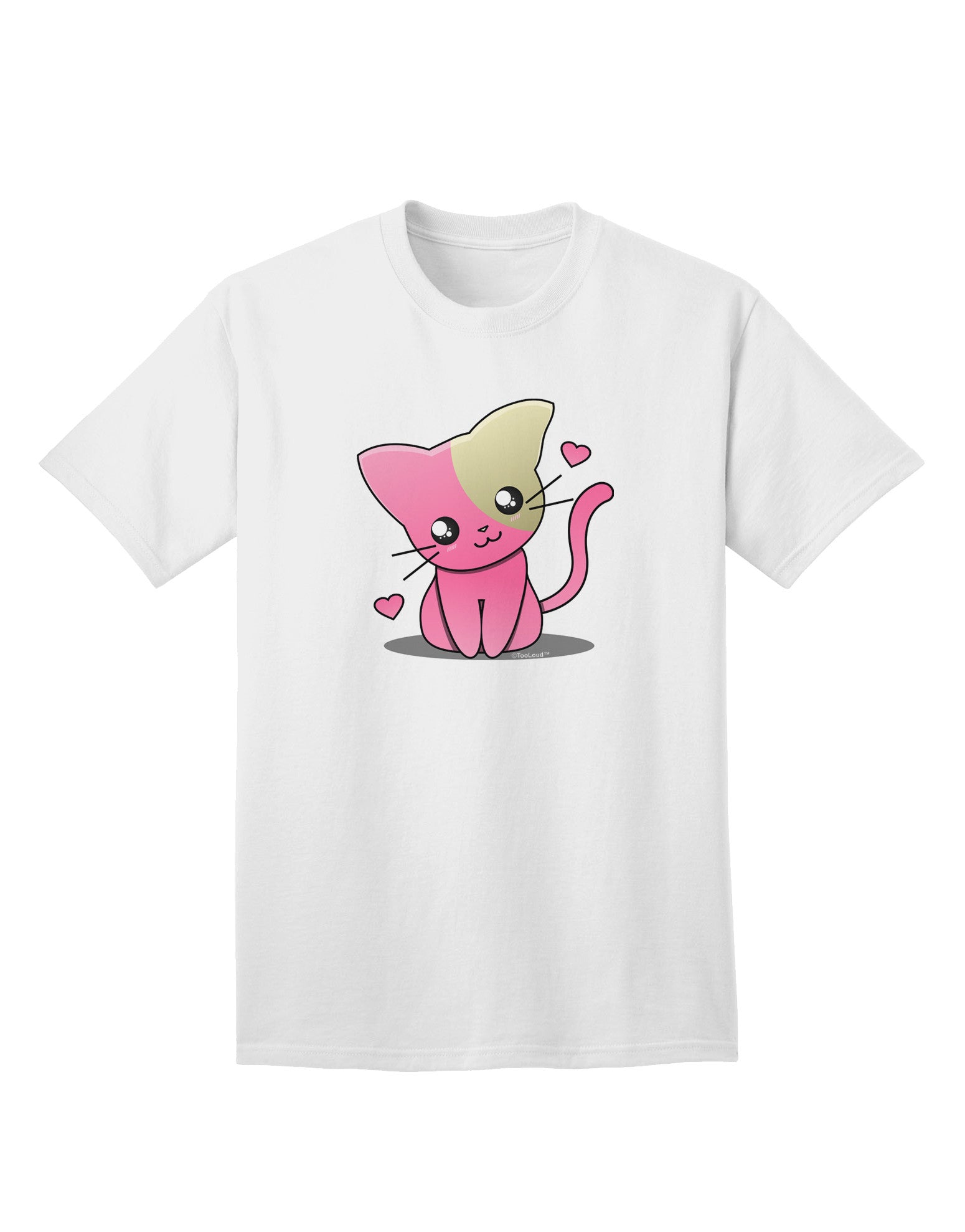 Kawaii Kitty Adult T-Shirt-unisex t-shirt-TooLoud-White-Small-Davson Sales