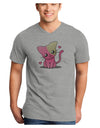 Kawaii Kitty Adult V-Neck T-shirt-Mens V-Neck T-Shirt-TooLoud-HeatherGray-Small-Davson Sales