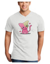 Kawaii Kitty Adult V-Neck T-shirt-Mens V-Neck T-Shirt-TooLoud-White-Small-Davson Sales