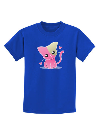 Kawaii Kitty Childrens Dark T-Shirt-Childrens T-Shirt-TooLoud-Royal-Blue-X-Small-Davson Sales