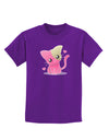 Kawaii Kitty Childrens Dark T-Shirt-Childrens T-Shirt-TooLoud-Purple-X-Small-Davson Sales
