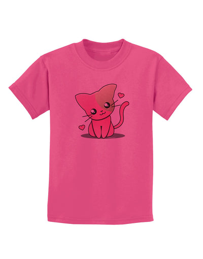 Kawaii Kitty Childrens T-Shirt-Childrens T-Shirt-TooLoud-Sangria-X-Small-Davson Sales