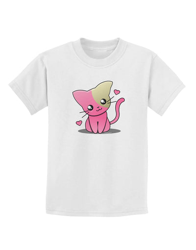 Kawaii Kitty Childrens T-Shirt-Childrens T-Shirt-TooLoud-White-X-Small-Davson Sales