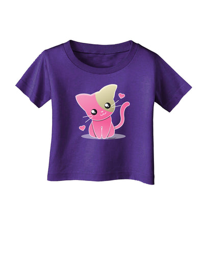 Kawaii Kitty Infant T-Shirt Dark-Infant T-Shirt-TooLoud-Purple-06-Months-Davson Sales