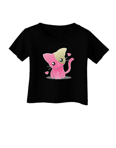 Kawaii Kitty Infant T-Shirt Dark-Infant T-Shirt-TooLoud-Black-06-Months-Davson Sales