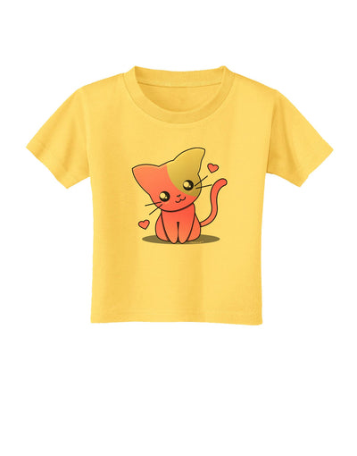 Kawaii Kitty Toddler T-Shirt-Toddler T-Shirt-TooLoud-Yellow-2T-Davson Sales