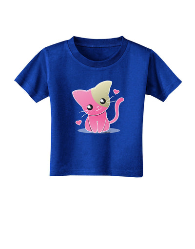 Kawaii Kitty Toddler T-Shirt Dark-Toddler T-Shirt-TooLoud-Royal-Blue-2T-Davson Sales