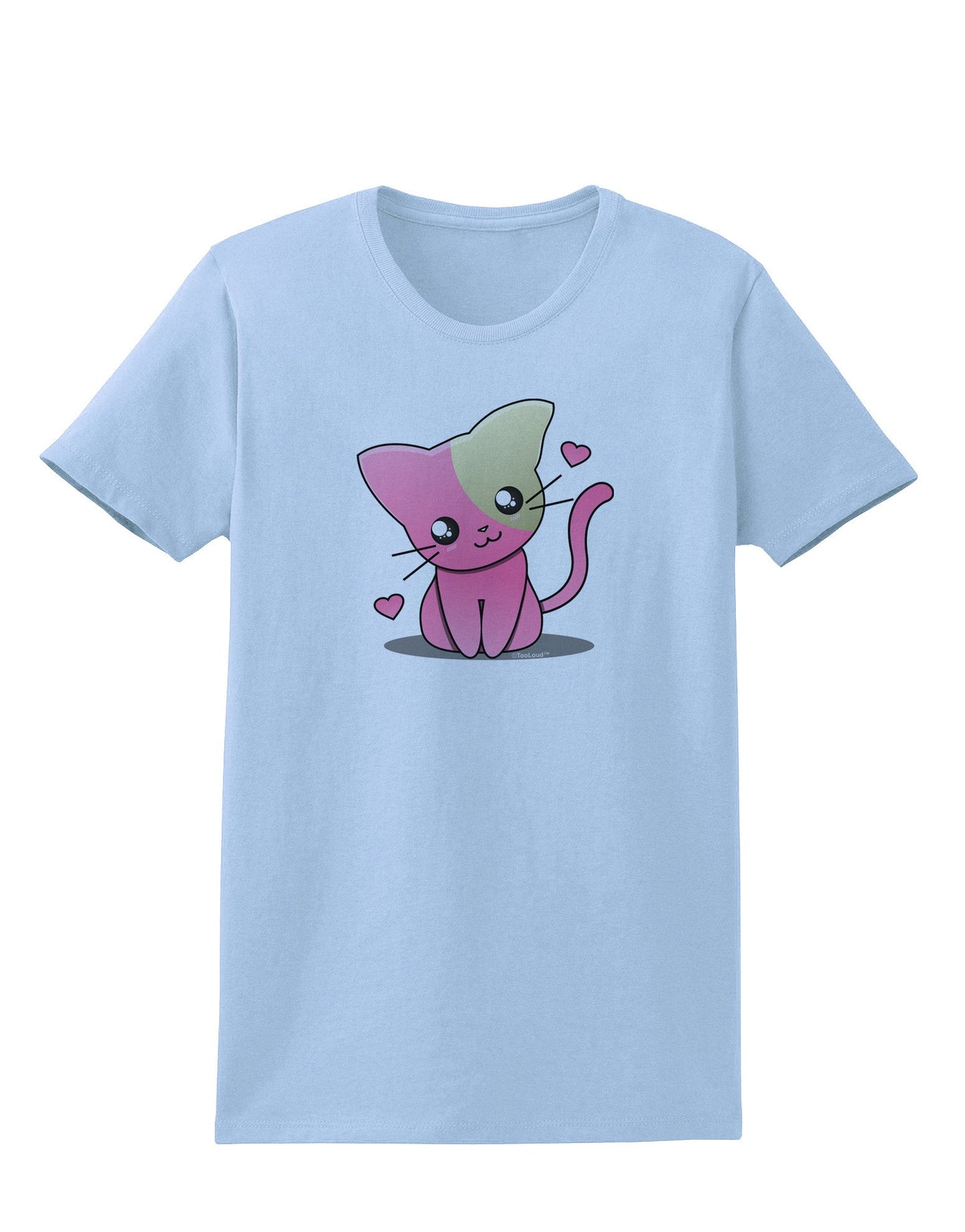 Kawaii Kitty Womens T-Shirt-Womens T-Shirt-TooLoud-Light-Blue-X-Small-Davson Sales