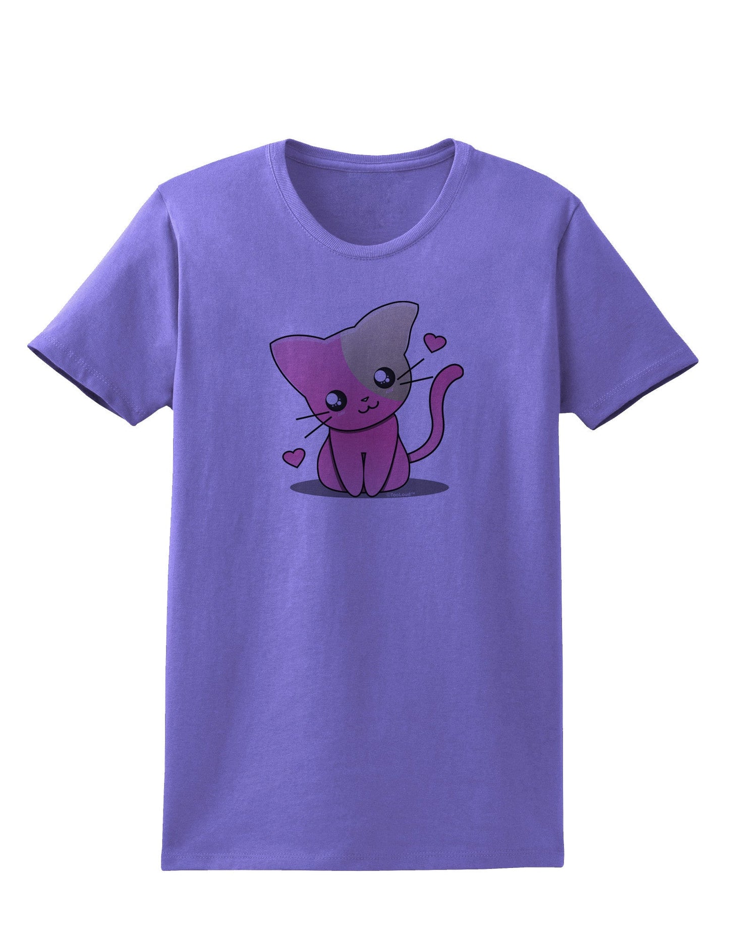 Kawaii Kitty Womens T-Shirt-Womens T-Shirt-TooLoud-Violet-X-Small-Davson Sales