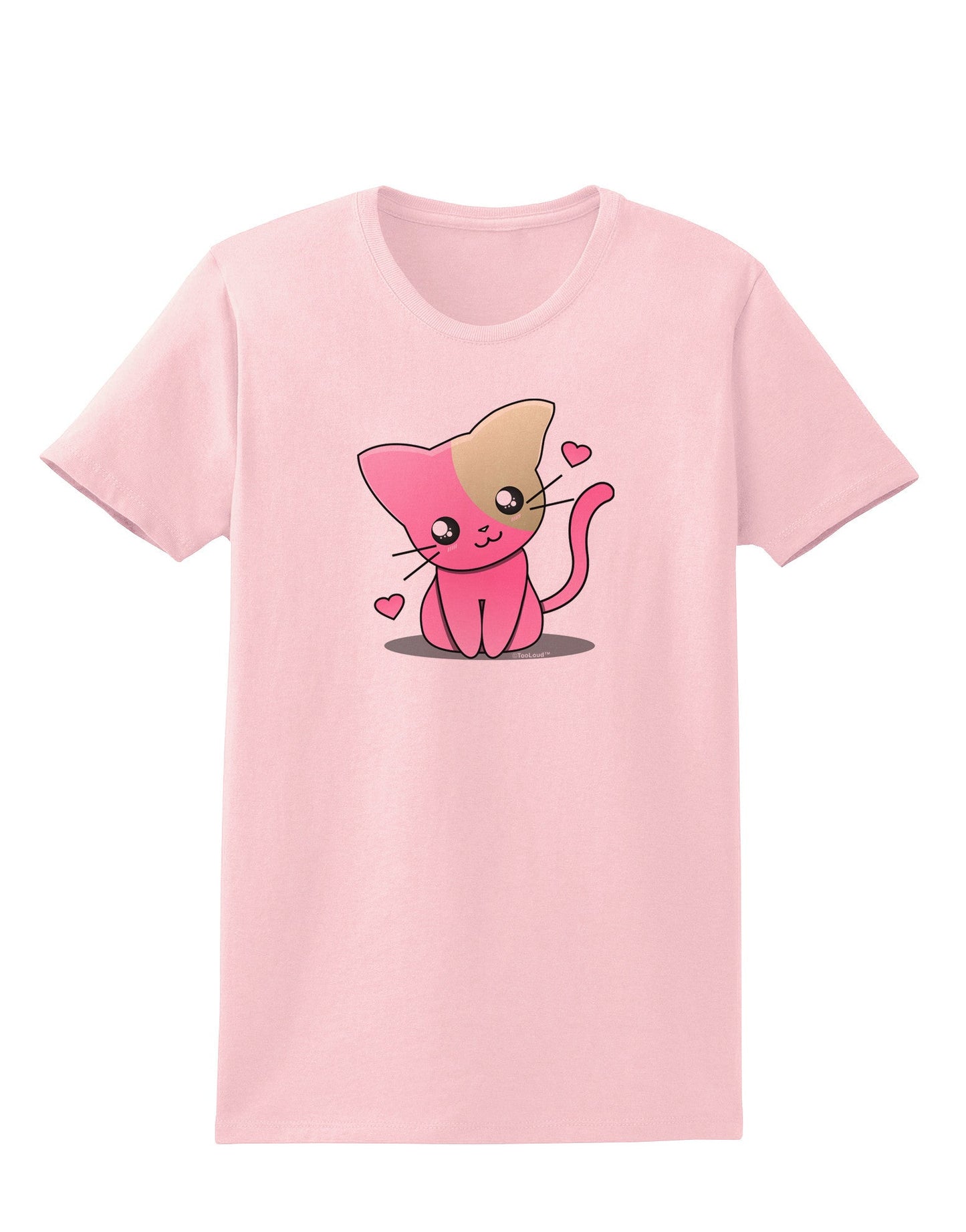 Kawaii Kitty Womens T-Shirt-Womens T-Shirt-TooLoud-PalePink-X-Small-Davson Sales