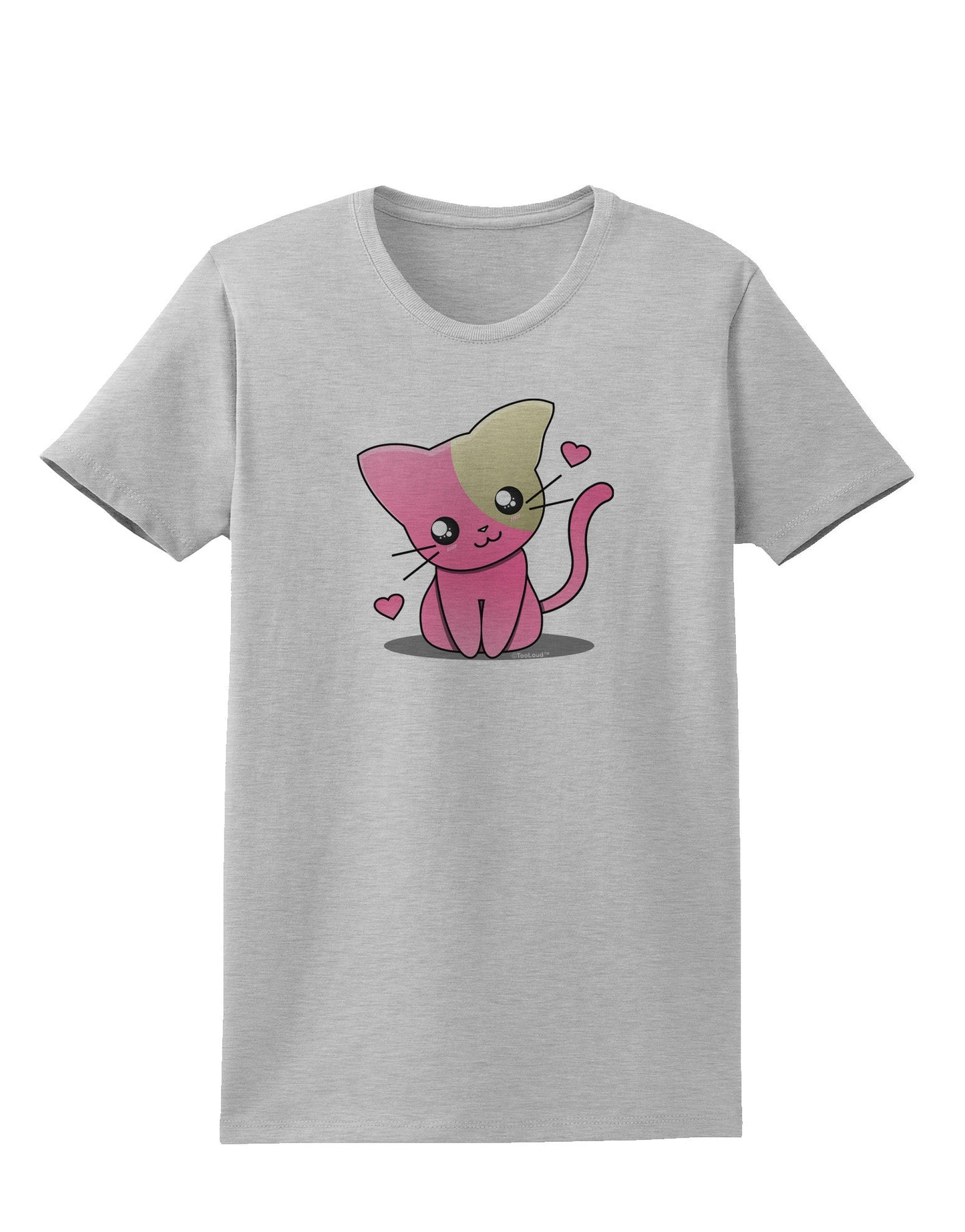 Kawaii Kitty Womens T-Shirt-Womens T-Shirt-TooLoud-AshGray-X-Small-Davson Sales