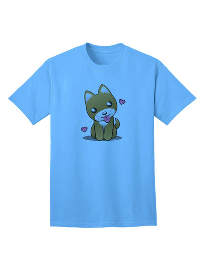 Kawaii Puppy Adult T-Shirt-unisex t-shirt-TooLoud-Aquatic-Blue-Small-Davson Sales