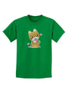 Kawaii Puppy Childrens Dark T-Shirt-Childrens T-Shirt-TooLoud-Kelly-Green-X-Small-Davson Sales