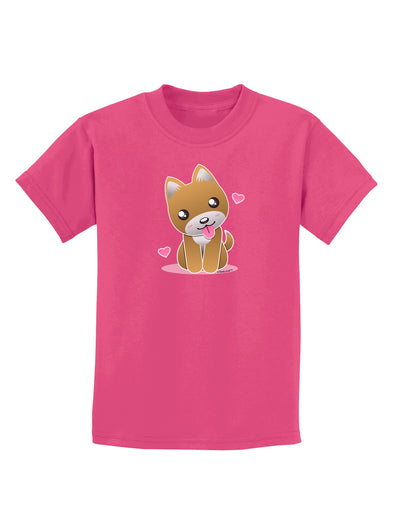 Kawaii Puppy Childrens Dark T-Shirt-Childrens T-Shirt-TooLoud-Sangria-X-Small-Davson Sales