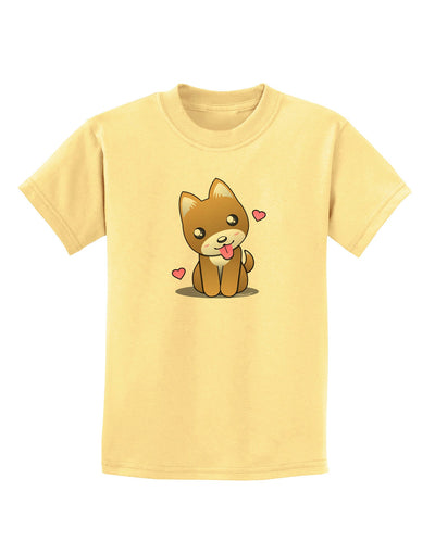 Kawaii Puppy Childrens T-Shirt-Childrens T-Shirt-TooLoud-Daffodil-Yellow-X-Small-Davson Sales