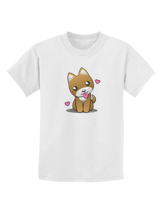 Kawaii Puppy Childrens T-Shirt-Childrens T-Shirt-TooLoud-White-X-Small-Davson Sales