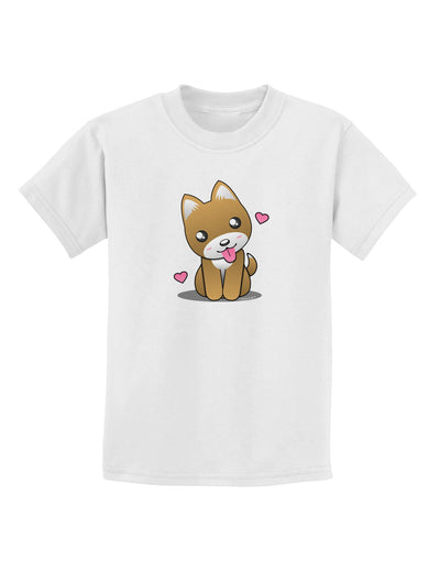 Kawaii Puppy Childrens T-Shirt-Childrens T-Shirt-TooLoud-White-X-Small-Davson Sales