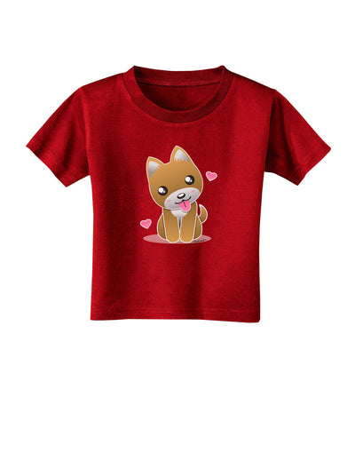 Kawaii Puppy Toddler T-Shirt Dark-Toddler T-Shirt-TooLoud-Red-2T-Davson Sales