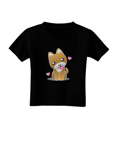 Kawaii Puppy Toddler T-Shirt Dark-Toddler T-Shirt-TooLoud-Black-2T-Davson Sales