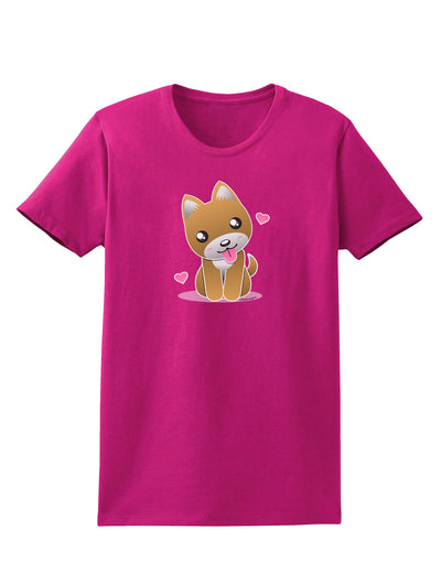 Kawaii Puppy Womens Dark T-Shirt-TooLoud-Hot-Pink-Small-Davson Sales
