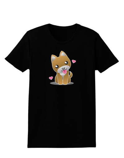 Kawaii Puppy Womens Dark T-Shirt-TooLoud-Black-X-Small-Davson Sales