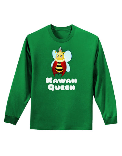 Kawaii Queen Queen Bee Adult Long Sleeve Dark T-Shirt-TooLoud-Kelly-Green-Small-Davson Sales