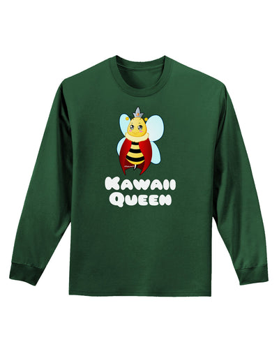 Kawaii Queen Queen Bee Adult Long Sleeve Dark T-Shirt-TooLoud-Dark-Green-Small-Davson Sales