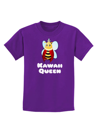 Kawaii Queen Queen Bee Childrens Dark T-Shirt-Childrens T-Shirt-TooLoud-Purple-X-Small-Davson Sales