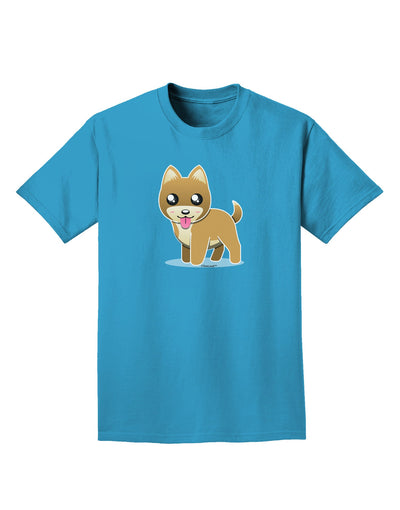 Kawaii Standing Puppy Adult Dark T-Shirt-Mens T-Shirt-TooLoud-Turquoise-Small-Davson Sales