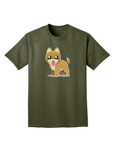Kawaii Standing Puppy Adult Dark T-Shirt-Mens T-Shirt-TooLoud-Military-Green-Small-Davson Sales