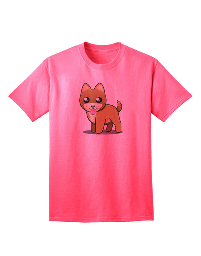 Kawaii Standing Puppy Adult T-Shirt-unisex t-shirt-TooLoud-Neon-Pink-Small-Davson Sales