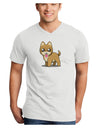 Kawaii Standing Puppy Adult V-Neck T-shirt-Mens V-Neck T-Shirt-TooLoud-White-Small-Davson Sales