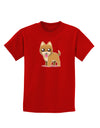 Kawaii Standing Puppy Childrens Dark T-Shirt-Childrens T-Shirt-TooLoud-Red-X-Small-Davson Sales