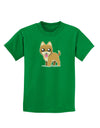Kawaii Standing Puppy Childrens Dark T-Shirt-Childrens T-Shirt-TooLoud-Kelly-Green-X-Small-Davson Sales