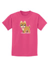 Kawaii Standing Puppy Childrens Dark T-Shirt-Childrens T-Shirt-TooLoud-Sangria-X-Small-Davson Sales