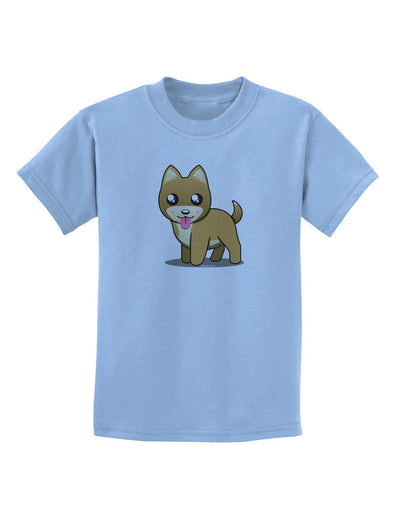 Kawaii Standing Puppy Childrens T-Shirt-Childrens T-Shirt-TooLoud-Light-Blue-X-Small-Davson Sales